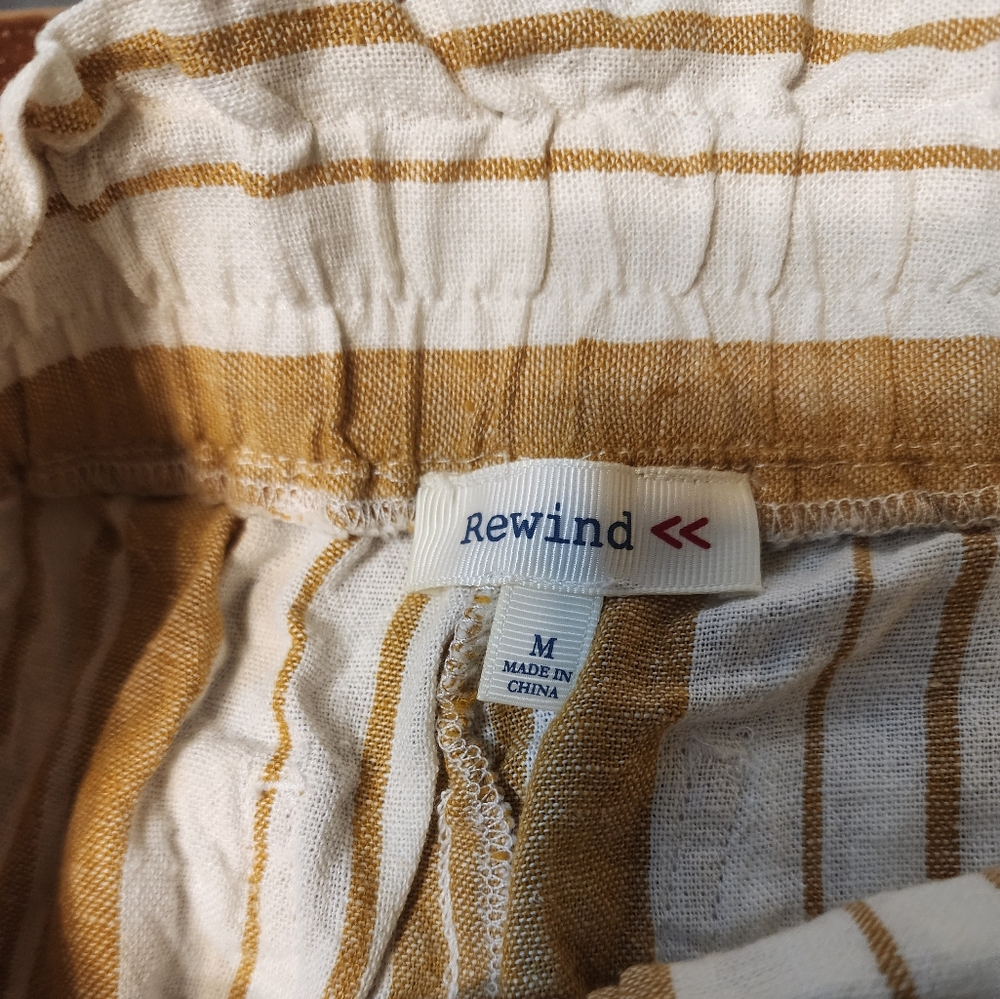 Rewind Striped Gold and White Women's Pants - Picture 2 of 5